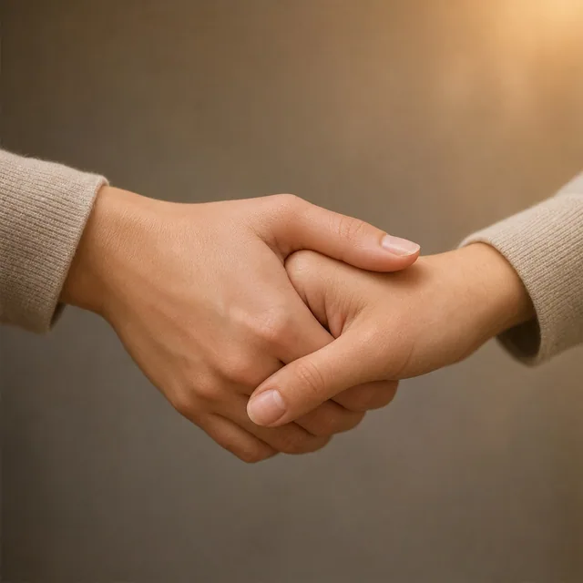 살며시 손을 잡고
