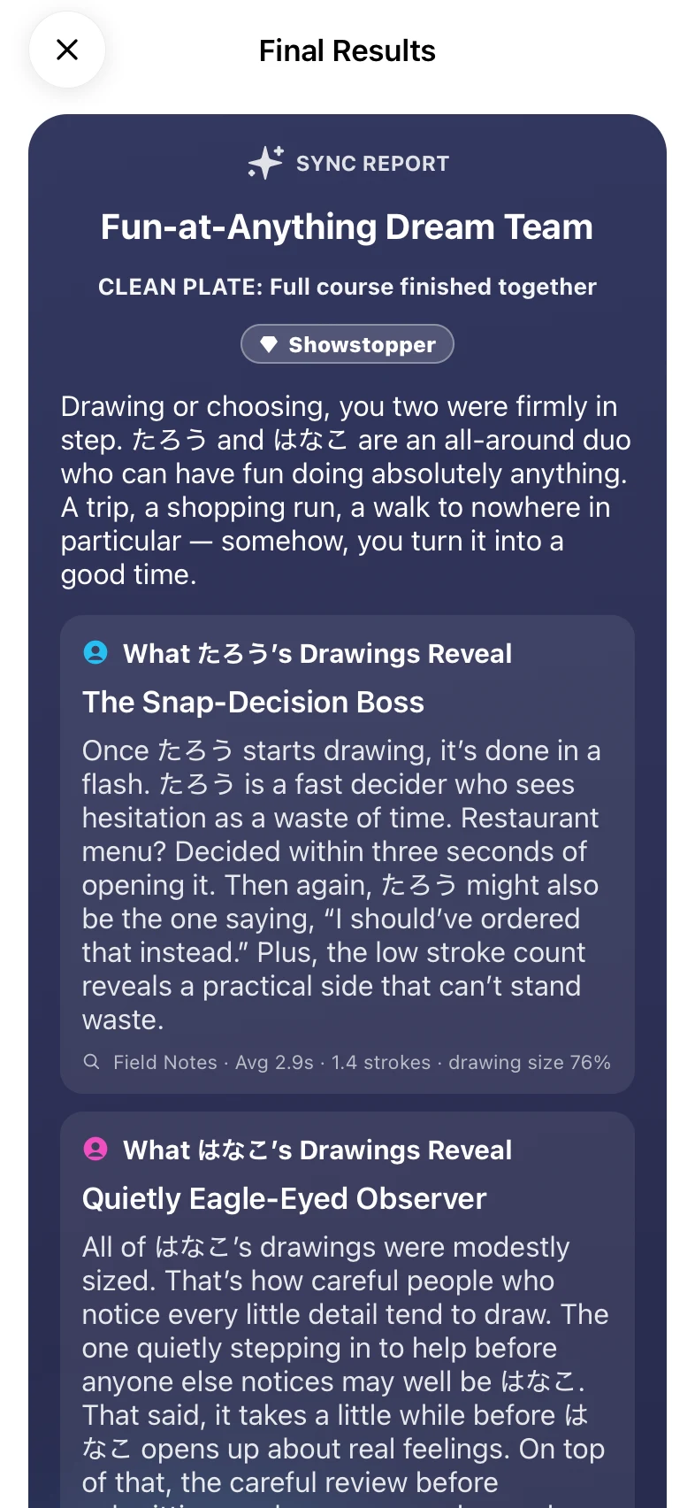 Your game, in words